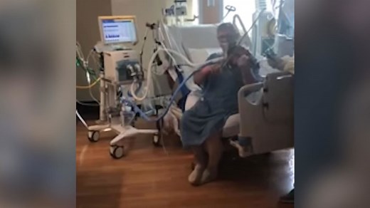 Intubated Covid patient plays violin to thank caregivers