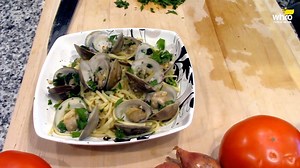 Chef Jae prepares a classic...linguine with clams 🍝! Delicious littleneck clams in a wine butter sauce with linguine. Yummy! 👨‍🍳 #CookingWithJae #WHROPublicMedia 🍽️ Supported provided by The Chesapeake Retirement Community | WHRO Public Media