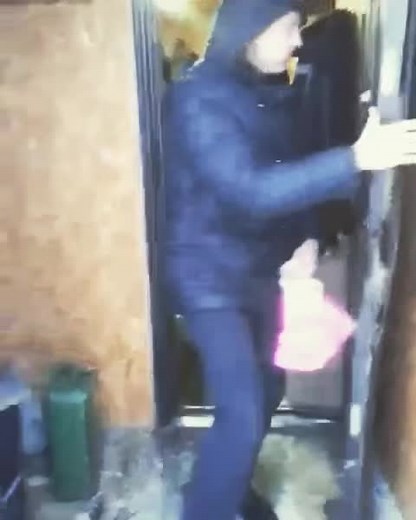 Man Enters and Exits Outdoor Passageway