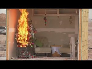Phoenix firefighters demonstrate how quickly a dried-out Christmas tree can go up in flames.