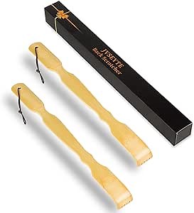 Bamboo Back Scratcher-2 Long-Handled Bamboo Back Scratchers for Men,Women and Children,a Helper for Itchy Bodies,a Novel and Relaxing Gift for Friends and Relatives,0.38 Count