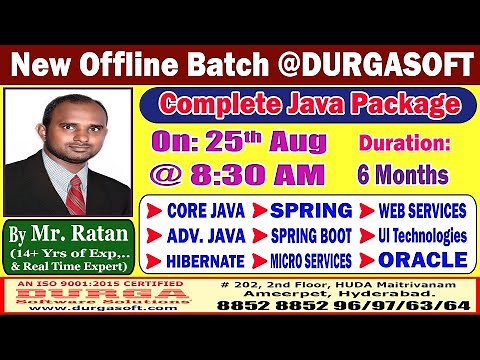 Complete Java Package Offline Training @ DURGASOFT