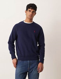 Polo Ralph Lauren – Sweatshirt in Cruise-Marineblau mit Logosymbol und Rundhalsausschnitt | ASOS