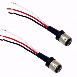 2 Pcs 1157 Led Bulb Socket Adapters, 1157 BAY15D Male Wire Harness Extension Socket Adapter for Car Trucks Headlight Tail Light Turn Signal Light Retrofit