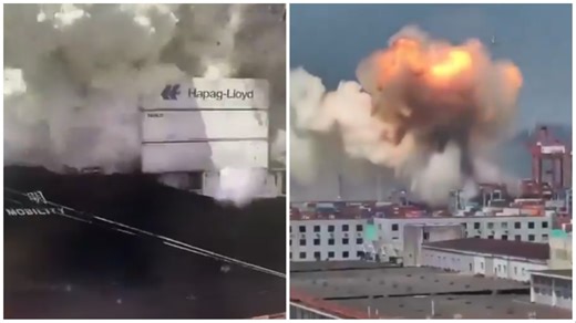 Video: Blast on container ship in Chinese port, shock waves felt 1 km away
