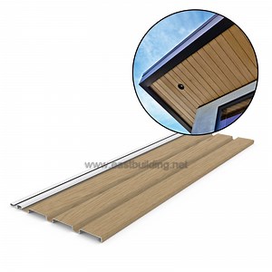 [Hot Item] WPC Slat Siding Cladding PVC Panels Interior Ceiling Partition Calacatta Vein Color WPC Louver Wall Panels