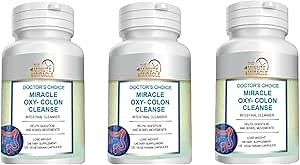 Miracle Oxy-Colon Cleanse Vegan Colon Cleanser - 3 Bottles - 120 Vegetarian Capsules.