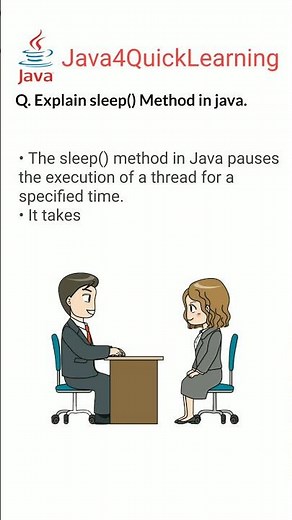 Explain sleep Method in java #corejava #method #sleep #freshers #java4quicklearning