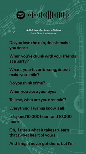 Justin Bieber's 10000 Hours Lyrics Video