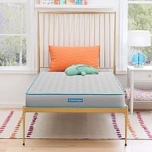 Linenspa 6-Inch Innerspring Mattress - Twin + 14-Inch Folding Platform Bed Frame