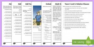 Year 5 and 6 Relative Clauses (with Adult Support) Activity Pack