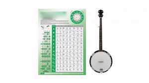 Banjo Chord Chart - Coated Paper, Beginner Finger Practice - Portable Design for Tune Fingering