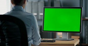 Woman Sitting At Office Looking At Green Stock Footage SBV-338942356 - Storyblocks