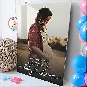 Custom Baby Shower Signs with Photo - Welcome Acrylic Signs, Upload Your Own (Personalized)