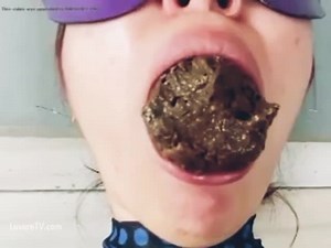 Human toilet teenager having poop session with her horny dad