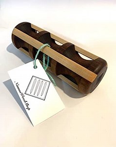 Ravioli rolling pin, fast and easy stuffed pasta maker (Walnut, 7.5")