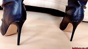 Lady Lucy In Hose, Boots And Excited Raiment, Indecent Striptease - RedPorn.Tv