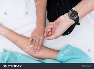 Hand Feel Pulse People Who Unconscious Stock Photo 663442180 | Shutterstock