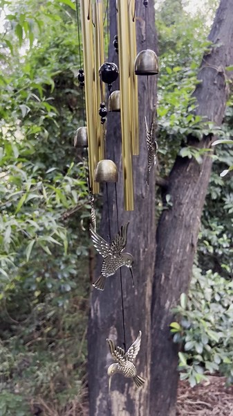 Bronze Hummingbird Wind Chimes, Gifts for Mom, Home, Garden, Balconies, Room, Patio, Indoor, Outdoor Hummingbird Decoration, Hummingbird Chime, Hummingbird Wind Catcher, Hummingbird Wind Bells Decor