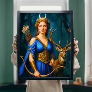 Artemis Greek Goddess Wall Art, Olympian Deity Print, Hunter Goddess Decor, Mythology Art, Ancient Greek Poster, Divine Female, Goddess Art - Etsy Australia