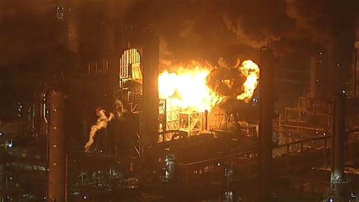 Video taken from nearby Top Golf shows fire as it erupted