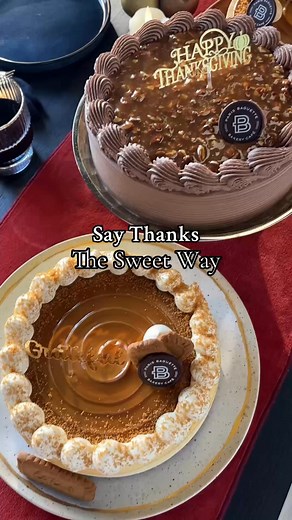 Say thanks the sweet way with a Paris Baguette cake that makes every Thanksgiving or Friendsgiving celebration special. Order yours today! 🍰✨ | Paris Baguette