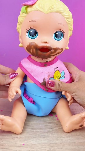 Baby Alive has made a mess 💩💩 #doll #satisfying #asmrtoys #asmr #cute | Poppy bee
