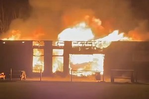 Rugby clubhouse burns to ground in huge blaze