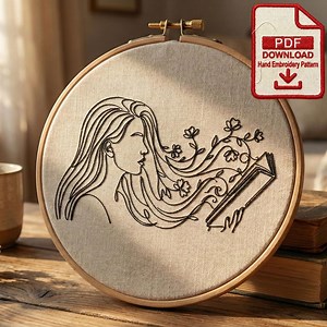 Minimalist Tulip Bouquet Hand Embroidery Pattern PDF Modern Floral Line Art Design Beginner Friendly - Etsy