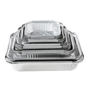 [Hot Item] Eco Rectangular Aluminum Foil Food Container with Plastic Lid
