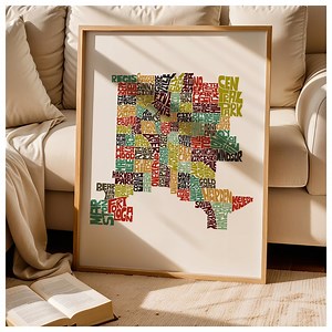 Framed Denver Neighborhood Art Print, You Choose Your Print Color/size/frame Color, Denver Map Art, Framed Denver Poster, Denver Gift - Etsy