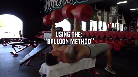 Do an intense chest workout for mass using the Balloon Method