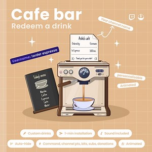 Interactive Coffee Machine Twitch Overlay - Customizable Animated Stream Widget - Barista Vtuber (digital Download) - Etsy Australia