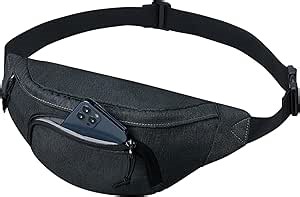 WATERFLY Crossbody Fanny Pack: Sports Slim Waist Bag Hip Pouch for Woman Man - Fashionable Travel Fannie Pack Runner Belt Bum Bag for Walking Running Jogging Hiking