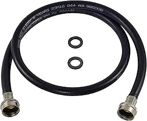 Eastman Washing Machine Drain Hose, 3/4 Inch FHT Connection, 4 Foot Black Rubber, 60321N