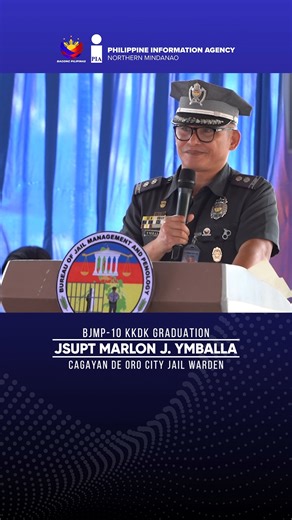 🎞️ Cagayan de Oro City Jail Warden JSupt Marlon J. Ymballa emphasized that the KKDK program fosters emotional resilience, mental wellness, and community support among PDLs. He noted that its structured modules help participants develop positive behaviors for long-term recovery and personal transformation, preparing them for successful reintegration. #BagongPilipinas #BeInformed | PIA Northern Mindanao