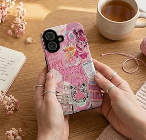 Pink Tiger Collage iPhone Case, Y2K Girly - Etsy