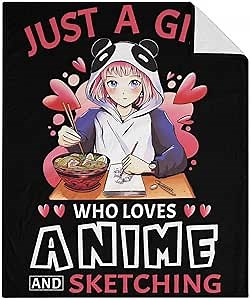 Cartoon Blanket for Teen Girls - Plush, Furry - 50x60 Inches Throw Size Throw Blanket for Couch - Black Aesthetic Warm Throws Gift