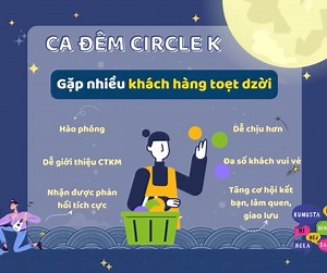 🎤 Thề là thấy job Circle K giây đầu tiên, 🎼 Là đã muốn đưa ngay lên thuyền~~ Ca đêm tại Circle K siêu siêu thú vị luôn nha, chần chờ chi mà không apply ngay: https://circlek.talent.vn/job/nhan-vien-ban-hang-6494 🥇Những quyền lợi hấp dẫn nào đang đợi bạn? ✨ Phỏng vấn online và biết kết quả ngay trong ngày ✨ Xoay ca linh hoạt - đăng ký lịch hàng tuần ✨ Thủ tục nhận việc đơn giản ✨ Làm việc tại cửa hàng gần nhà ✨ Không bao giờ thu phí ứng viên 📌 Tìm hiểu thêm nhiều thông tin tuyển dụng của Circ