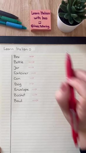 33K views · 1.4K reactions | Learn Italian - Containers Vocabulary | Learn Italian with Ines | Facebook