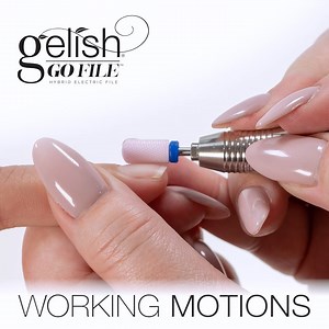 Learn the working motions of the Gelish Go File! Tap the video for a full step by step tutorial on how to use our NEW hybrid electric file. #gelishofficial #makethemgelish #GelishGoFile | Gelish