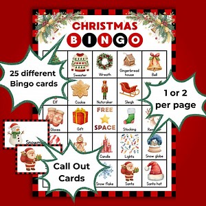 Christmas Bingo Printable Game Easy Holiday Party and Classroom Activity Instant Download - Etsy