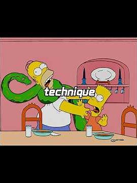 Bart’s snake learns Homer’s choke-grabbing technique.#simpsons #cartoon