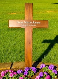 Personalised Mahogany Wooden Cross Grave Marker – Outdoor Memorial Cross | eBay UK