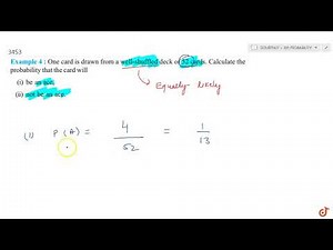 One card is drawn from a well-shuffled deck of 52 cards. Calculate the probability that the card...