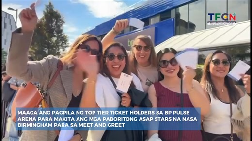 WATCH | Ilan sa meet-and-greet sessions with your #ASAPEngland stars kahapon, 29 Aug. 2025, sa BP Pulse Arena. Maagang pumila ang mga top-tier ticket holders para sa once-in-a-lifetime chance na makapagpa-picture sa kanilang mga paboritong ASAP performers na isinagawa by batch. Ilang oras na lang, eksaktong 1 p.m. (UK time), magsisimula na ang pinakaaabangang #ASAPEngland2025 sa BP Pulse Arena, Birmingham, England. 📹 Ernie & Portia Delgado | The Filipino Correspondent Network TFCN