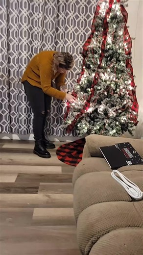 my wife loves Christmas. she always decorates the tree unbelievable