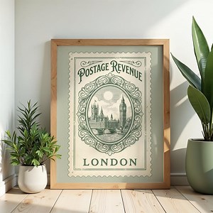 Vintage British Stamp Print, Big Ben Poster, Retro UK Wall Art, British Prints, Vintage Travel Poster, Gift for Traveller, Parliament Prints - Etsy UK