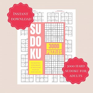 3000 Hard Sudoku Puzzles for Adults | Printable A4 (PDF Download) - Etsy