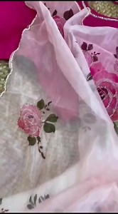 Pure & soft organza silk saree with beautiful floral prints on heavy hand khatli cutdana & jardosi work ️ Touch-up with moti cutdana outing aarco...* ️ Paired with Unstitch Mono silk khatli work blouse. VJ11SK99 | MyShop | Facebook